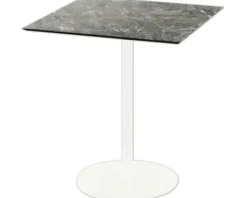 Terrassentisch Urban Galaxy Marble eckig Edelstahl, HPL 70×70×73,2 cm weiß