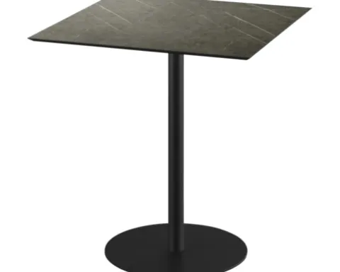 Terrassentisch Urban Midnight Marble eckig Edelstahl, HPL 70×70×73,2 cm schwarz