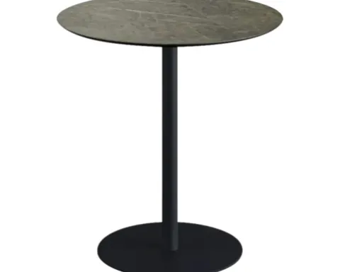 Terrassentisch Urban Midnight Marble rund Edelstahl, HPL Ø 70 cm schwarz