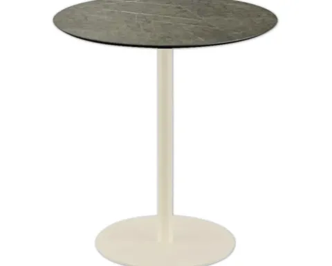 Terrassentisch Urban Midnight Marble rund Edelstahl, HPL Ø 70 cm sand