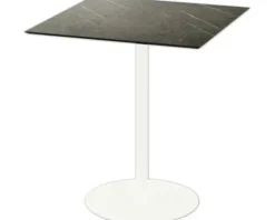 Terrassentisch Urban Midnight Marble eckig Edelstahl, HPL 70×70×73,2 cm weiß