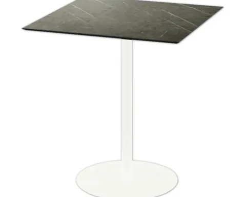 Terrassentisch Urban Midnight Marble eckig Edelstahl, HPL 70×70×73,2 cm weiß