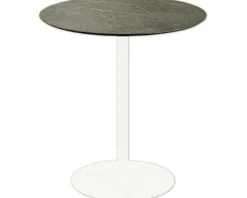 Terrassentisch Urban Midnight Marble rund Edelstahl, HPL Ø 70 cm weiß