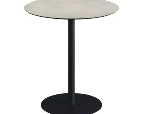 Terrassentisch Urban Moonstone rund Edelstahl, HPL Ø 70 cm schwarz