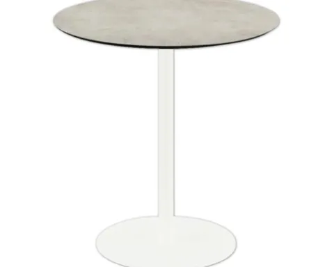 Terrassentisch Urban Moonstone rund Edelstahl, HPL Ø70 cm weiß