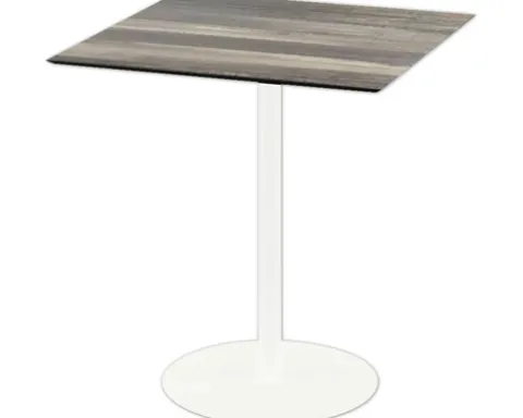 Terrassentisch Urban Tropical Wood eckig Aluminium, HPL 70×70×73,2 cm weiß