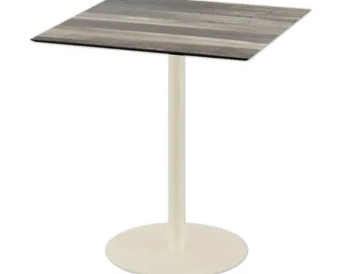 Terrassentisch Urban Tropical Wood eckig Aluminium, HPL 70×70×73,2 cm sand