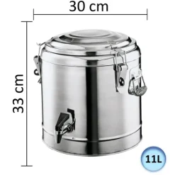 Thermobehälter, Thermogetränkebehälter, Getränkebehälter mit Zapfhahn - 11L