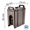 Thermobehälter, Thermogetränkebehälter, Getränkebehälter mit Zapfhahn - Braun, 18L