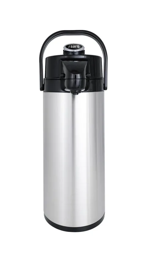 Thermoskanne, Pumpkanne - Glas-Innenleben für 24 Stunden Warm- & Kalthaltung, 2,2L