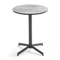 Tisch Bistrot rund mit Keramikplatte in Holzoptik Tivoli 60 x 72 cm - Oviala