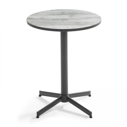 Tisch Bistrot rund mit Keramikplatte in Holzoptik Tivoli 60 x 72 cm - Oviala