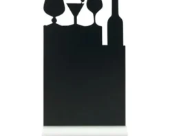Tischkreidetafel mit Fuß Form Cocktail schwarz 34,5x21x6 cm inkl. Kreidestift