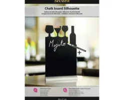 Tischkreidetafel mit Fuß Form Cocktail schwarz 34,5x21x6 cm inkl. Kreidestift