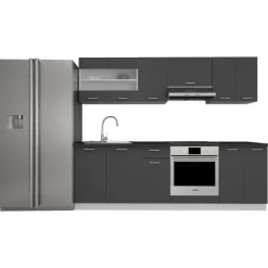 8-tlg Einbauküche Küchenzeile 240 cm Esilo