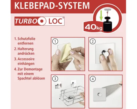 Universalregal Wenko Turbo-Loc Gala schwarz + Adapter