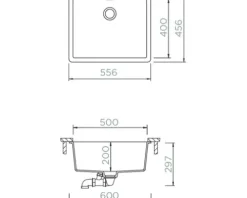 Unterbauspüle SCHOCK Greenwich N-100L U 556 x 456 mm puro GREN100LUPUR