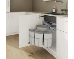 Vauth-Sagel Mülltrennsystem VS ENVI Center-4-39L Anzahl Fächer 4 12 Liter 9 Liter silber grau