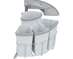 Vauth-Sagel Mülltrennsystem VS ENVI Center-4-39L Anzahl Fächer 4 12 Liter 9 Liter silber grau