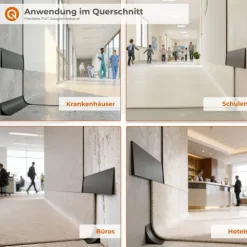 Verbindungsleiste für Bodenbeläge, Teppichleiste 22 mm - PVC Verbindungselement für Teppichboden, Flexibel - 100 Meter