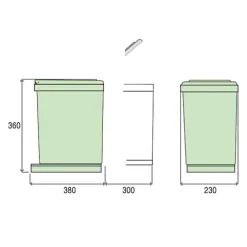 Victory Abfallsammler 72833060 Einbau Müllsystem 2x7,5 Liter Kunststoff hellgrau Küche Unterschrank