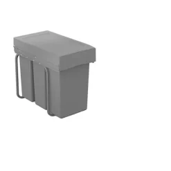 Victory Abfallsammler 30 l Bio Trio Deluxe Einbau-Mülltrennsystem Kunststoff/Metall alugrau für Drehtürschrank