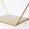 Vierfaches sechseckiges Wandregal aus Metall mit 4 Holzböden – 40,5 x 58 cm – Gold