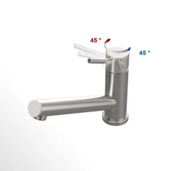 Villeroy & Boch Como Küchenarmatur, Hochdruck, Wasserhahn Küche mit Keramikkartusche und 360° Schwenkbereich, Spültischarmatur wassersparend, Auslauf Höhe 135mm, Edelstahl massiv