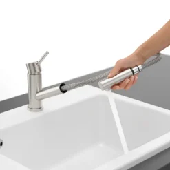 Villeroy & Boch Küchenarmatur Como Shower, Hochdruck-Armatur, ausziehbare Brause, wassersparend, Edelstahl massiv
