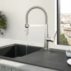 Villeroy & Boch Küchenarmatur Steel Expert Compact, Hochdruck-Armatur, Umschaltfunktion, wassersparend, Edelstahl massiv