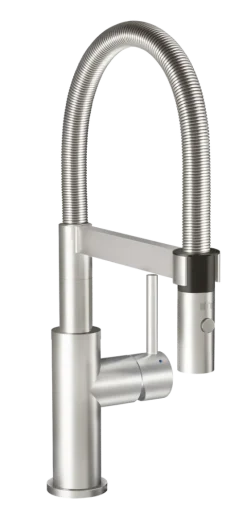 Villeroy & Boch Küchenarmatur Steel Expert Compact, Hochdruck-Armatur, Umschaltfunktion, wassersparend, Edelstahl massiv