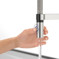 Villeroy & Boch Küchenarmatur Steel Expert Compact, Hochdruck-Armatur, Umschaltfunktion, wassersparend, Edelstahl massiv