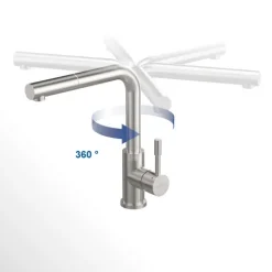 Villeroy & Boch Küchenarmatur Steel Shower, Hochdruck-Armatur, ausziehbare Brause, wassersparend, Edelstahl massiv