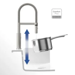 Villeroy & Boch Küchenarmatur Steel Expert 2.0, Hochdruck-Armatur, Umschaltfunktion, wassersparend, Edelstahl massiv