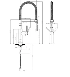 Villeroy & Boch Küchenarmatur Steel Expert 2.0, Hochdruck-Armatur, Umschaltfunktion, wassersparend, Edelstahl massiv