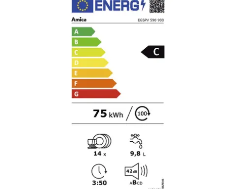 Vollintegrierter Geschirrspüler Amica EGSPV 590 900 für 14 Maßgedecke 9,8 l 42 dB (A)