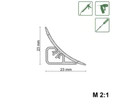 Wandabschlussleiste WAP 23 Oxid grau 44375 Länge: 635 mm