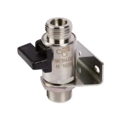 Wandhalter mit Abstellhahn für Bierzapfanlagen, 5/8 Zoll, 7 mm
