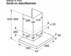 Wandhaube Bosch DWB67DN60 BxT 60 x 50 cm schwarz