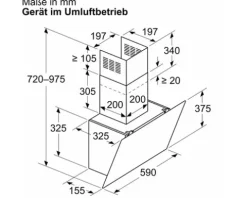Wandhaube Bosch DWK65DK60 BxT 60 x 32,5 cm schwarz