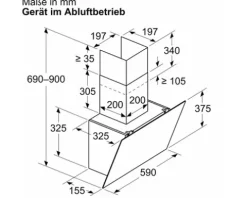 Wandhaube Bosch DWK65DK60 BxT 60 x 32,5 cm schwarz