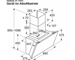 Wandhaube Bosch DWK91LT60 BxT 90 x 44,7 cm schwarz