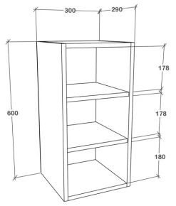 Wandregal B. 30 cm Hängeschrank Küche Esilo