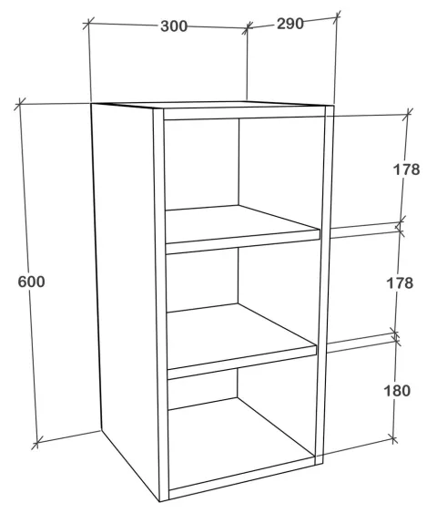 Wandregal B. 30 cm Hängeschrank Küche Esilo