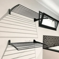 Wand-Wäscheständer Foxydry Down 102 cm aus Aluminium – nach unten klappbar, platzsparend, Tragkraft 10 kg