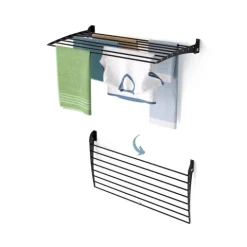 Wand-Wäscheständer Foxydry Down 102 cm aus Aluminium – nach unten klappbar, platzsparend, Tragkraft 10 kg