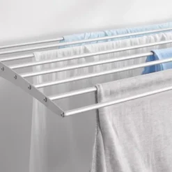 Wand-Wäscheständer Foxydry Down 116 cm aus Aluminium – nach unten klappbar, platzsparend, Tragkraft 10 kg
