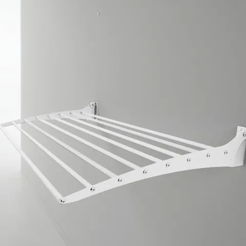 Wand-Wäscheständer Foxydry Down 116 cm aus Aluminium – nach unten klappbar, platzsparend, Tragkraft 10 kg