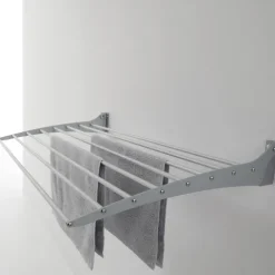 Wand-Wäscheständer Foxydry Down 82 cm aus Aluminium – nach unten klappbar, platzsparend, Tragkraft 10 kg