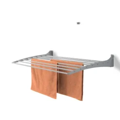 Wand-Wäscheständer Foxydry Down 82 cm aus Aluminium – nach unten klappbar, platzsparend, Tragkraft 10 kg